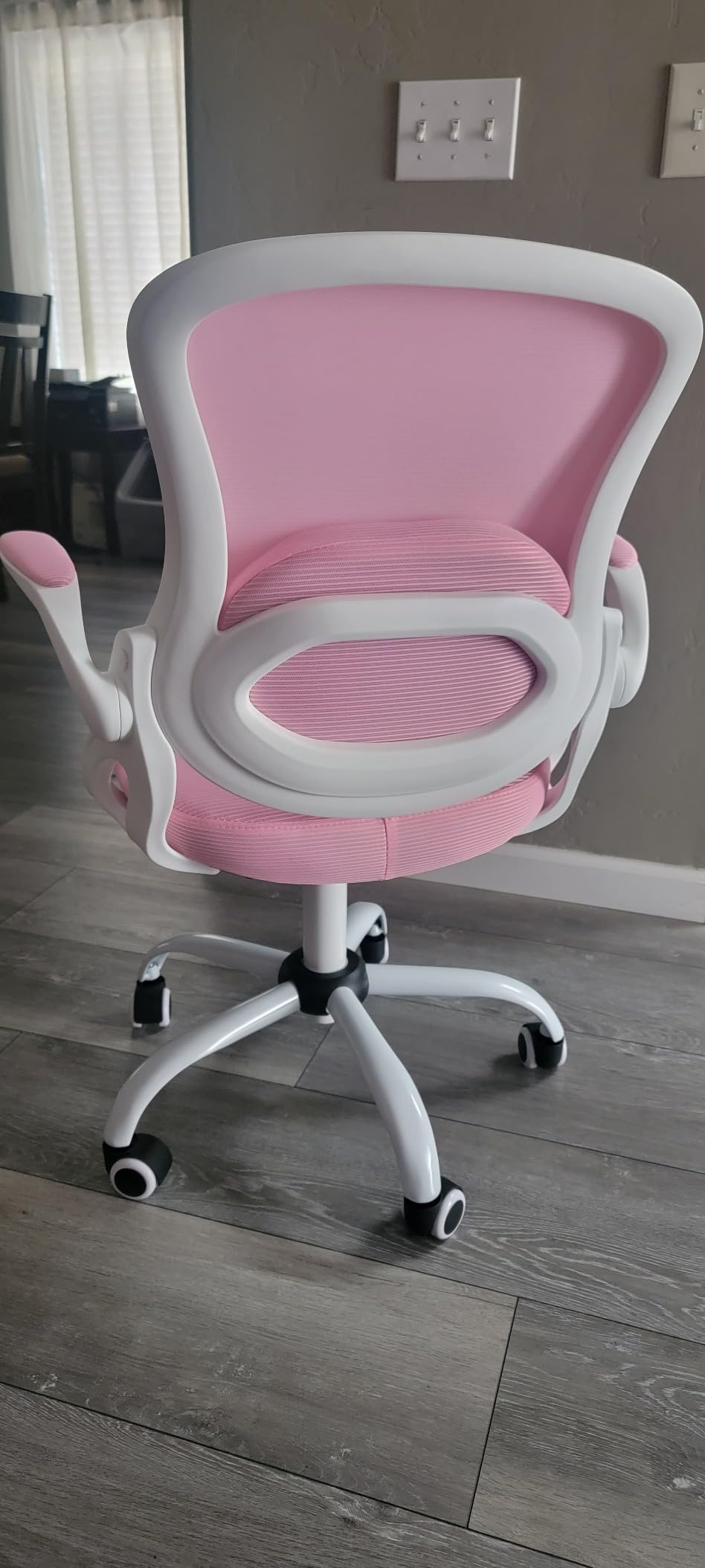 Kids Desk Chair,Ergonomic Study Chair with Adjustable Height,Swivel Mesh Desk Chair with Wheels,Home Office Chair for Children in Home Bedroom Grey customer photo 2