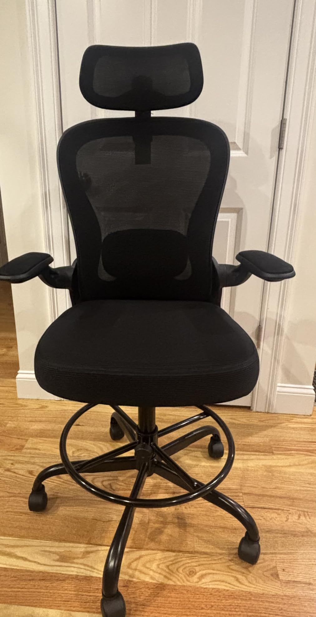 AtHope Drafting Chair, Tall Office Chair with 3D Lumbar & Head Support customer photo 2