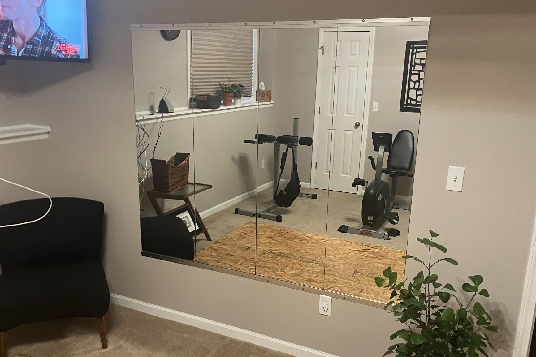 pertetey 56 x 16 in Home Gym Mirrors, Frameless, 2-Pack customer photo 1