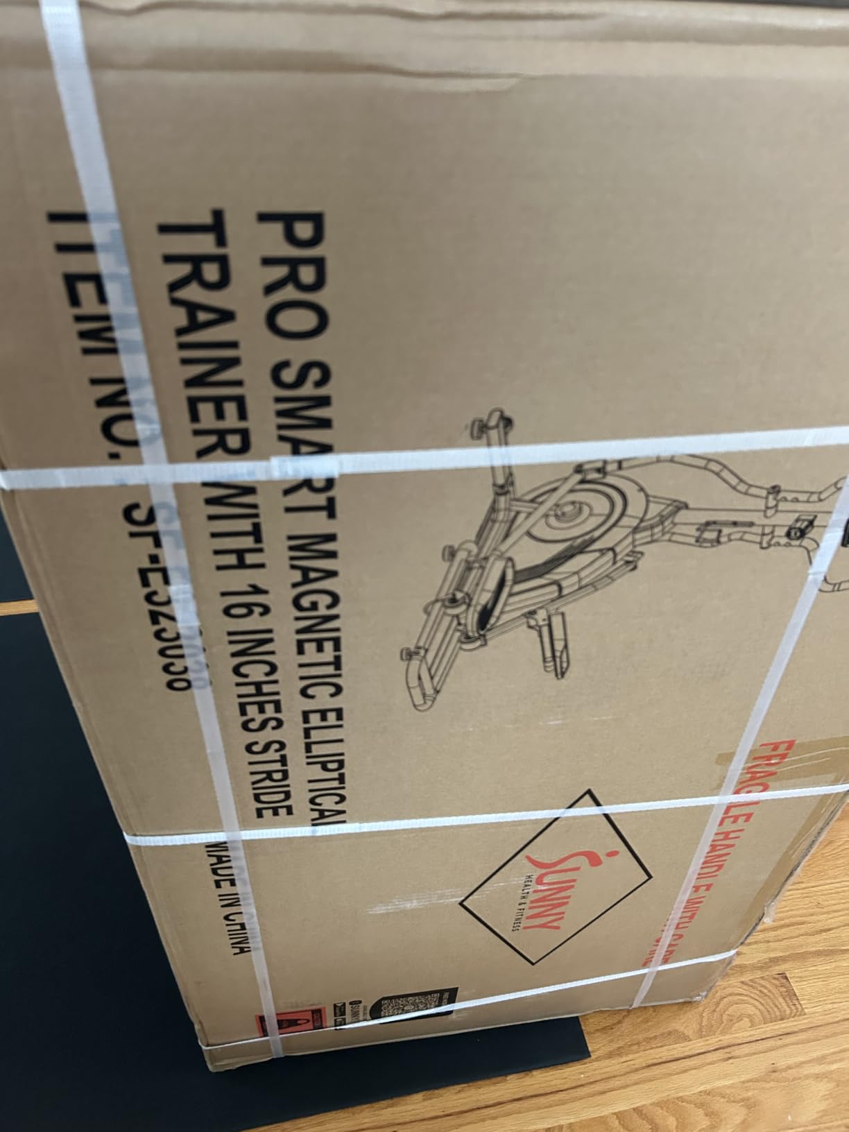 Sunny Health & Fitness Smart Upright Elliptical Machine with Pulse Sensor customer photo 1