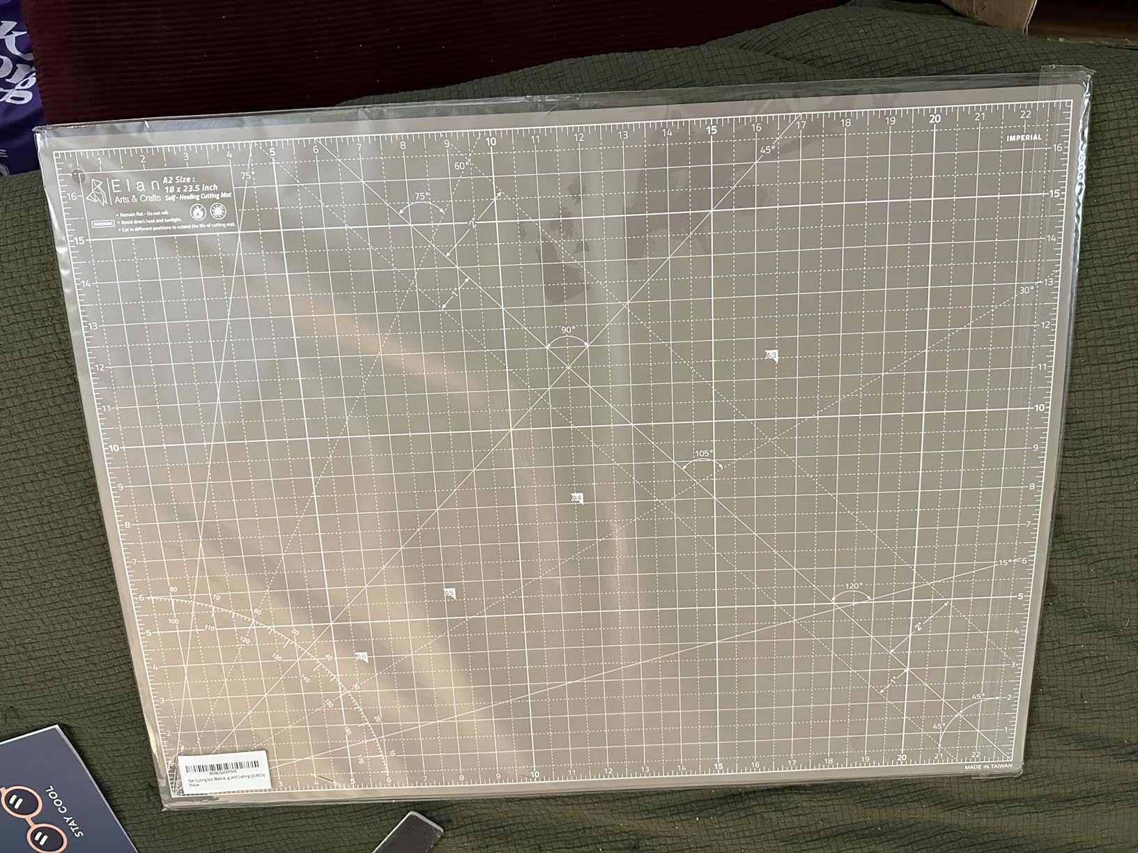 Elan Cutting Mat 36x60 Black & Taupe, Extra Large Self Healing Cutting Mat 36 x 60 Inch, 5-Ply Craft Board Black, Hobby Board for Sewing and Quilting customer photo 1