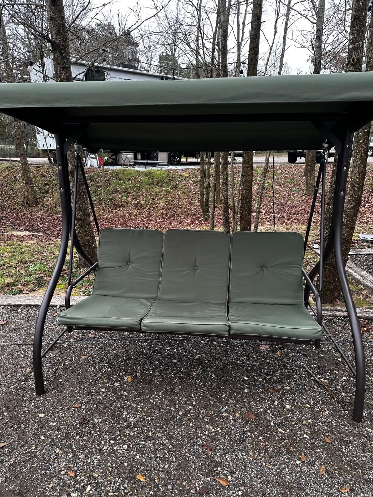 Best Choice Products 3-Seat Outdoor Large Converting Canopy Swing Glider, Patio Hammock Lounge Chair for Porch, Backyard w/Flatbed, Adjustable Shade, Removable Cushions - Peacock customer photo 1