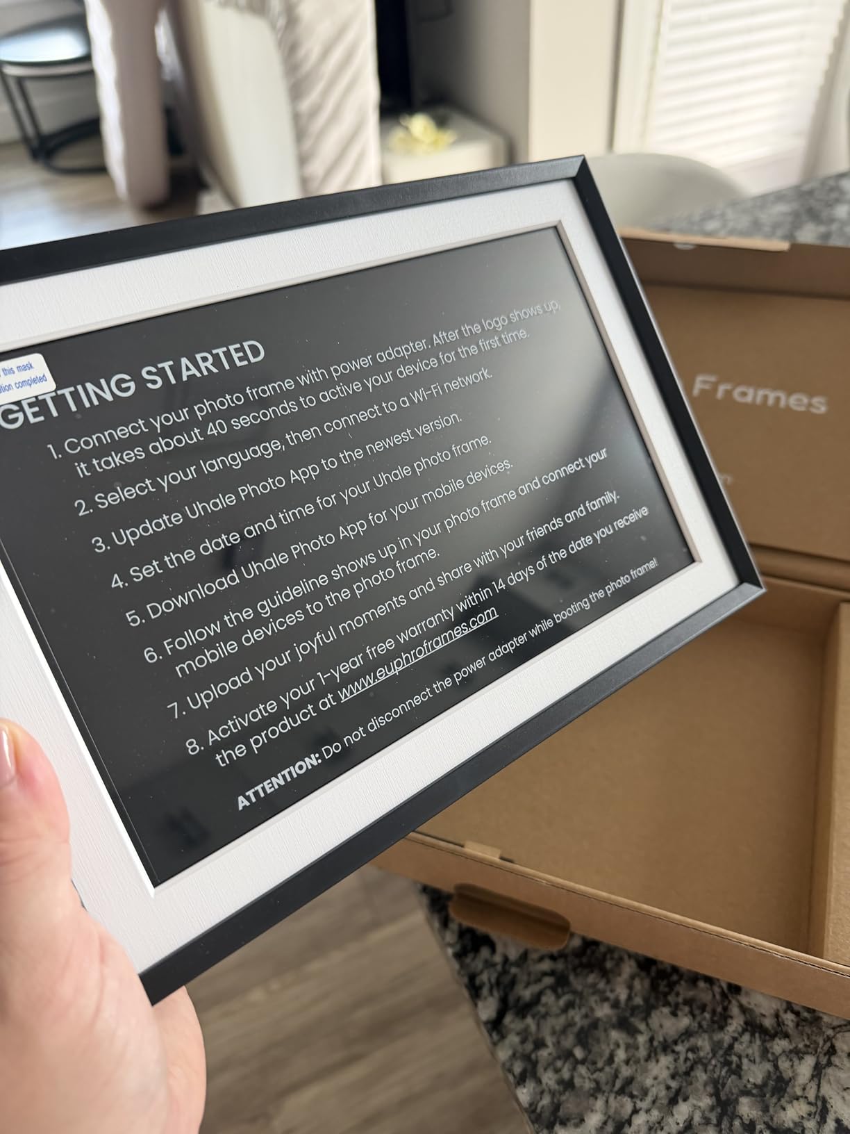 Euphro 15.6'' Digital Picture Frame with 1920x1080 IPS Touch Screen, Smart Digital Photo Frame with 32GB Storage, Easy Setup to Share Photos/Videos via Free App customer photo 2