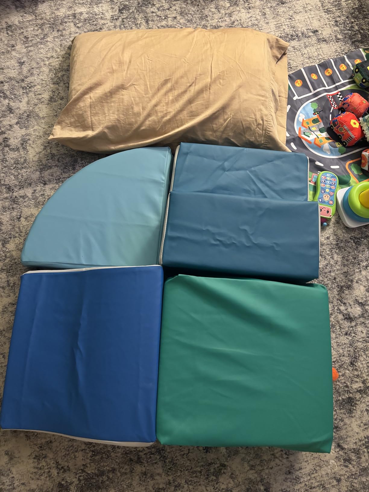 TODIBY 4-Pieces Climbing Toys for Toddlers: PU Leather - Soft Play Climbing for Toddlers - Foam Climbing Blocks for Crawling and Sliding Indoor Playground for Kids customer photo 2
