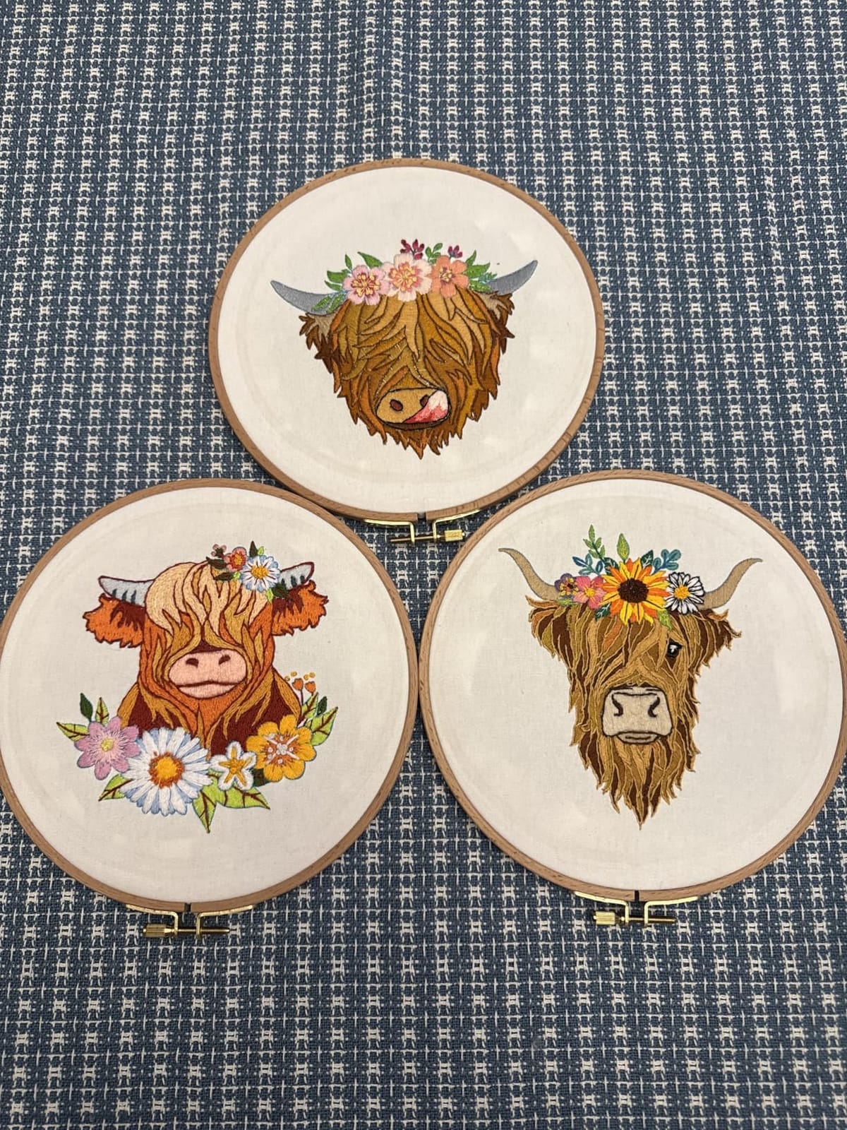 Louise Maelys 3 Sets Funny Embroidery Kits for Beginners | Cross Stitch Kit for Adults, DIY Starters Needlepoint Kit with Flower Wreath Pattern, Including Instruction and Threads customer photo 2