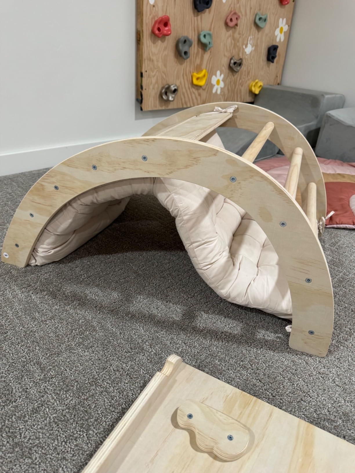Pikler Triangle Set with Cushion, 7 in 1 Toddler Climbing Toys Indoor customer photo 1