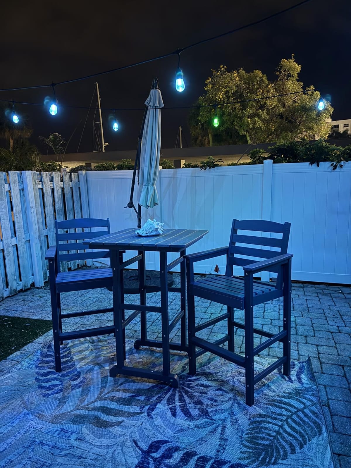 SERWALL 3 Pcs Textilene Bar Height Adirondack Chairs and Table Set, Grey customer photo 1