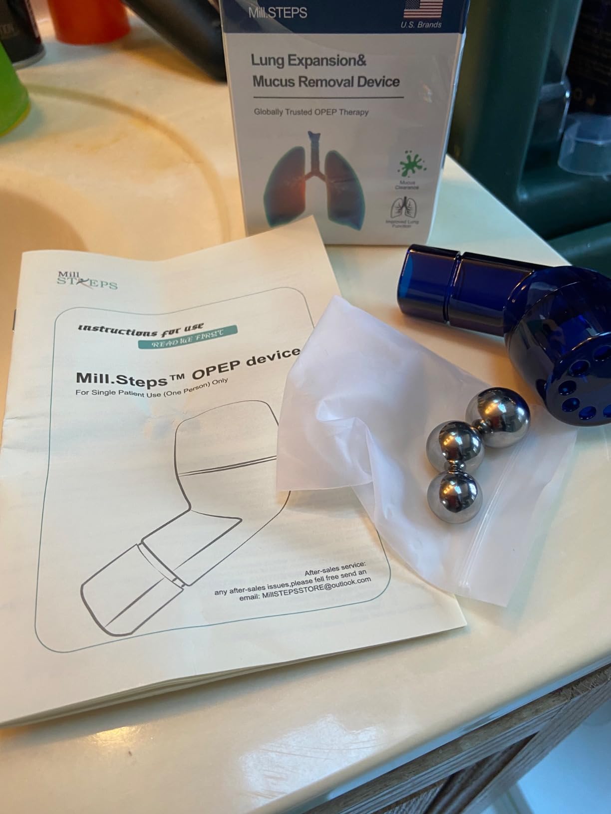 MILLSTEPS Breathing Exercise Device for Lungs,Flutter Valve,Expiratory Breathing Exerciser - Clear Mucus from Airways Naturally & Build Stronger Lungs (Blue) customer photo 1