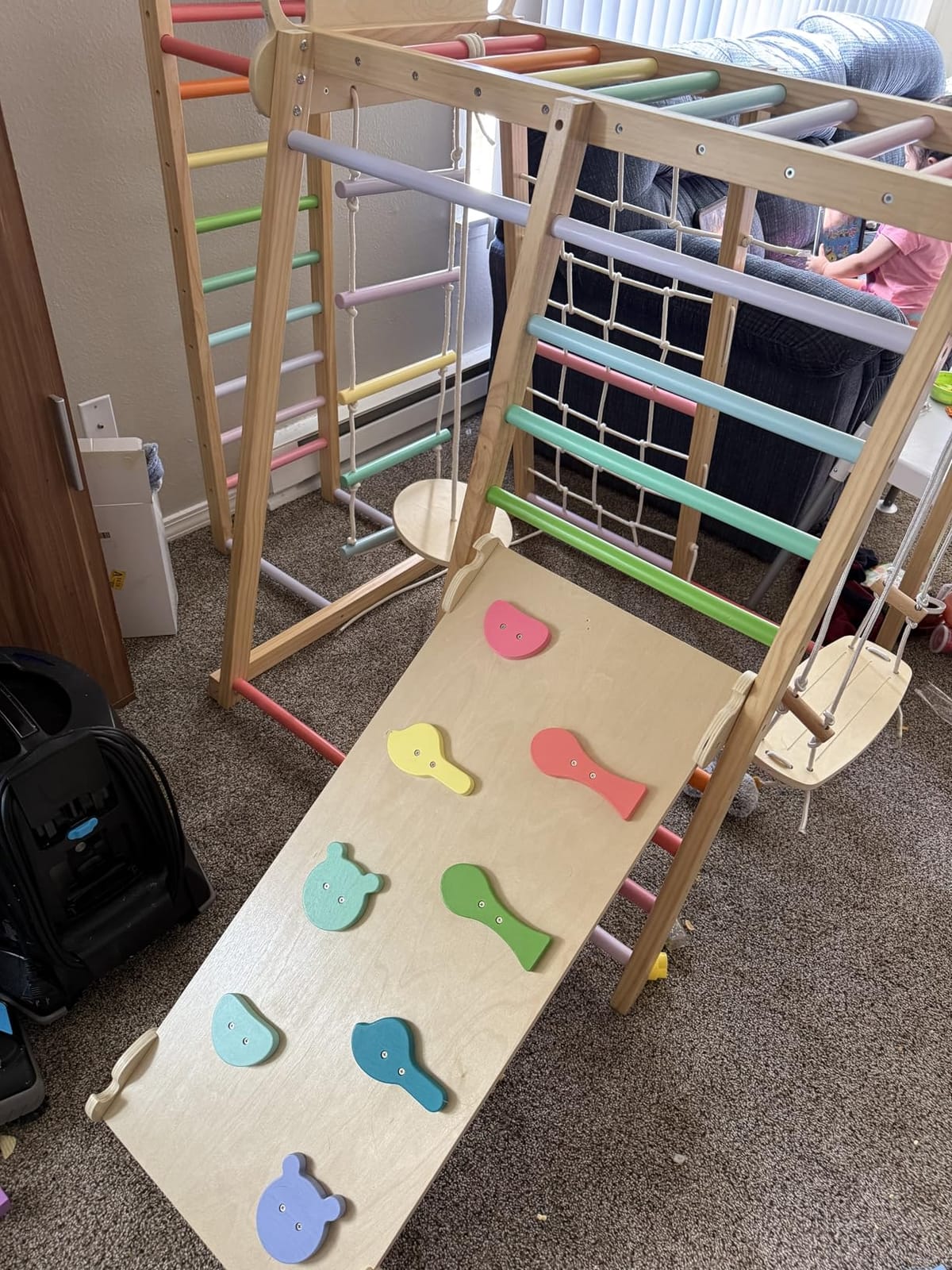 BlueWood Upgraded Indoor Jungle Gym 9-in-1 Playground Kids Climbing Toys customer photo 1