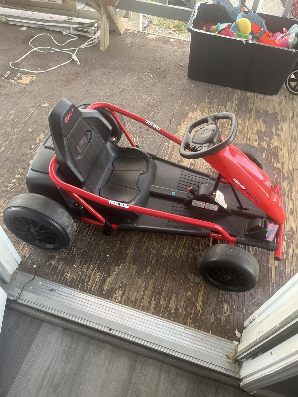 Aosom 24V Electric Go Kart Kids Drift Kart Dual Motors for Ages 8-12 Blue customer photo 1