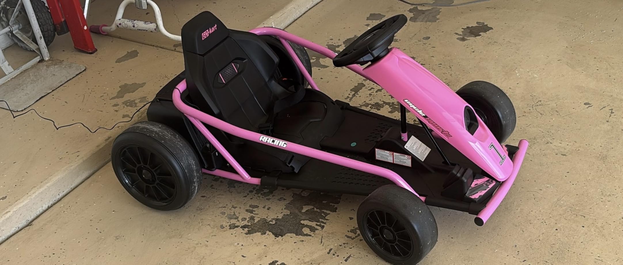 Aosom 24V Electric Go Kart Kids Drift Kart Dual Motors for Ages 8-12 Blue customer photo 2
