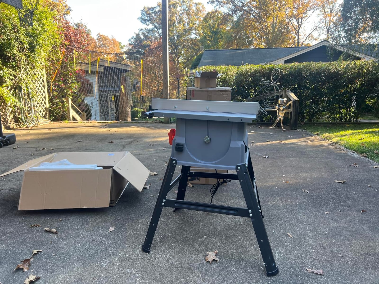 Prostormer 10 Inch Table Saw with Stand | 15A 5000RPM Portable Benchtop Saw, 10-Inch Blade, 45°Bevel Cutting Tabletop Saw for Woodworking DIY/Decking/Trim customer photo 1