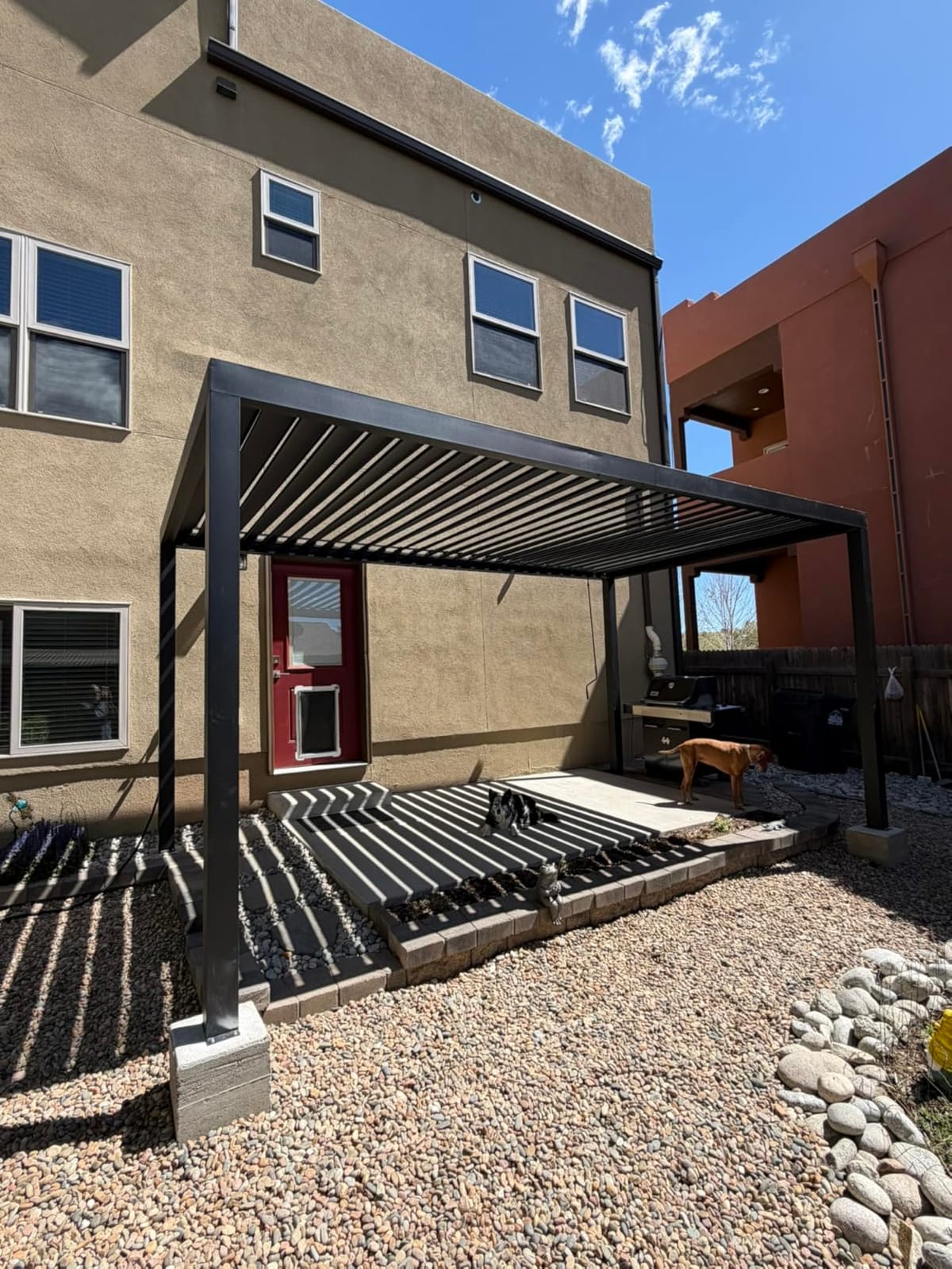 Backyard Discovery Sarasota 12' x 10' Galvanized Steel Louvered Pergola Kit with Adjustable Roof, Shade, Rain Protection, High-Wind Rating, Gutter System for Outdoor Patio, Garden, Deck, Entertaining customer photo 2
