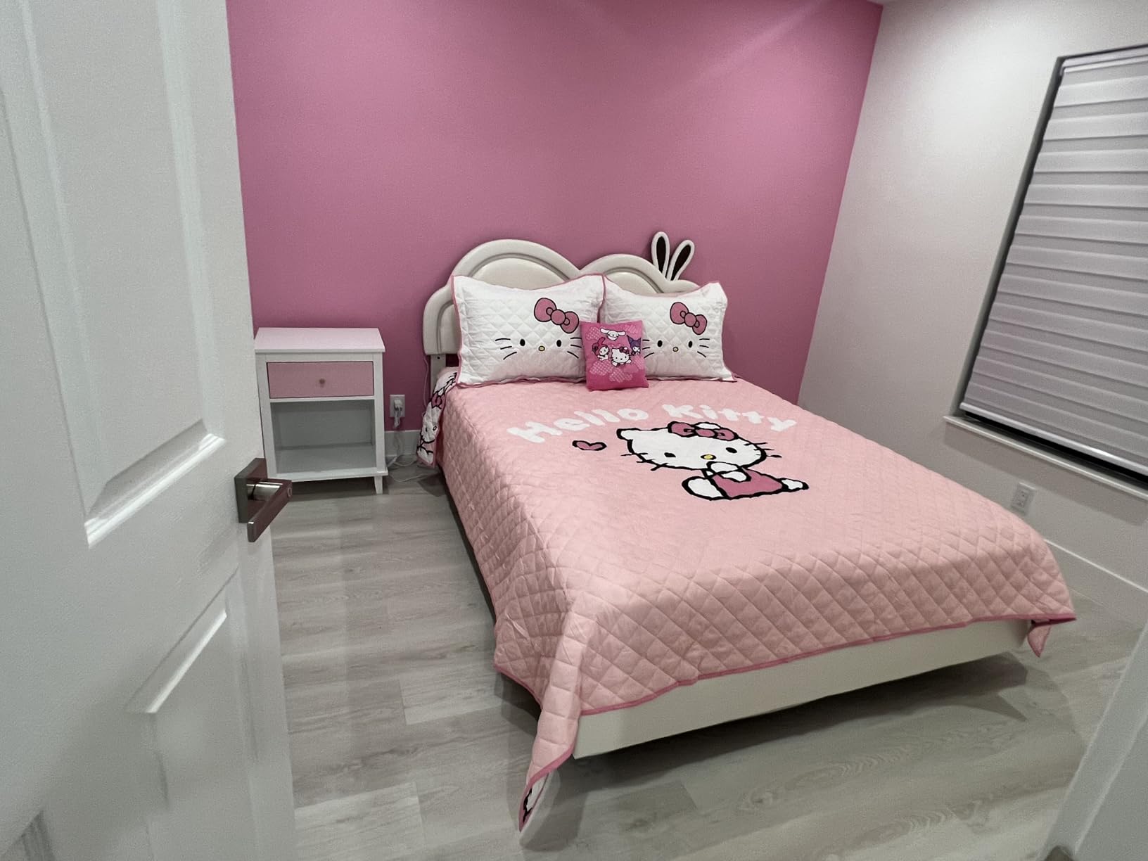 Jay Franco Sanrio Hello Kitty Twin Quilt Set, 2-Piece Super Soft Pink | Reversible Lightweight Microfiber Bedspread, Machine Washable Kawaii Bedding, All Season, 66x88 in (Officially Licensed) customer photo 1