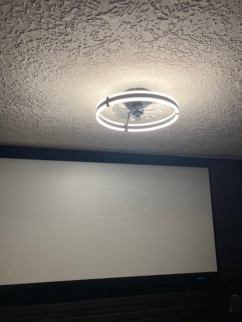 ZMISHIBO Low Profile 19.7'' Ceiling Fans with Lights and Remote, Black customer photo 2