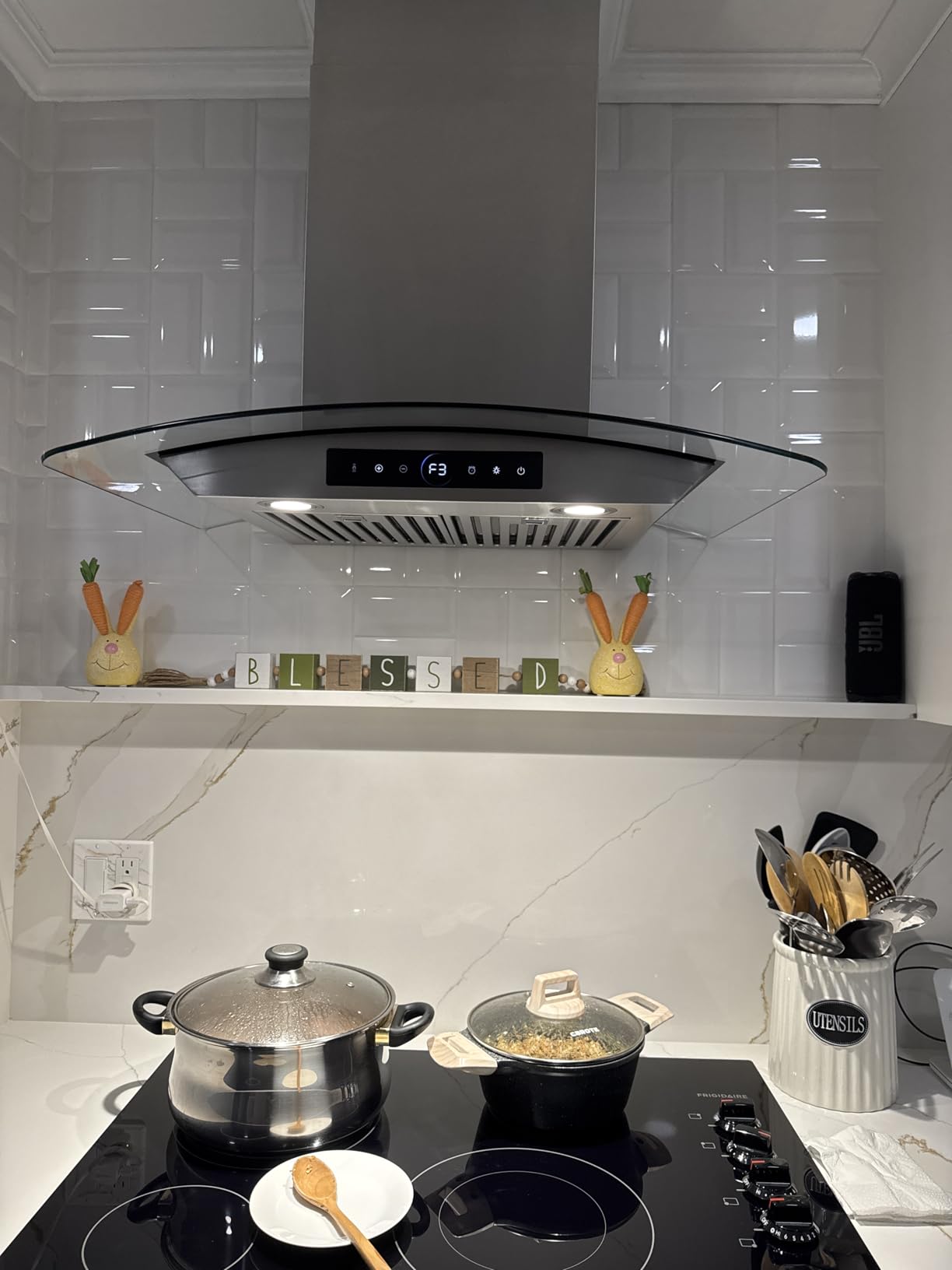 400 CFM Duct/Ductless Stainless Steel Range Hood 30 inch, Button customer photo 2