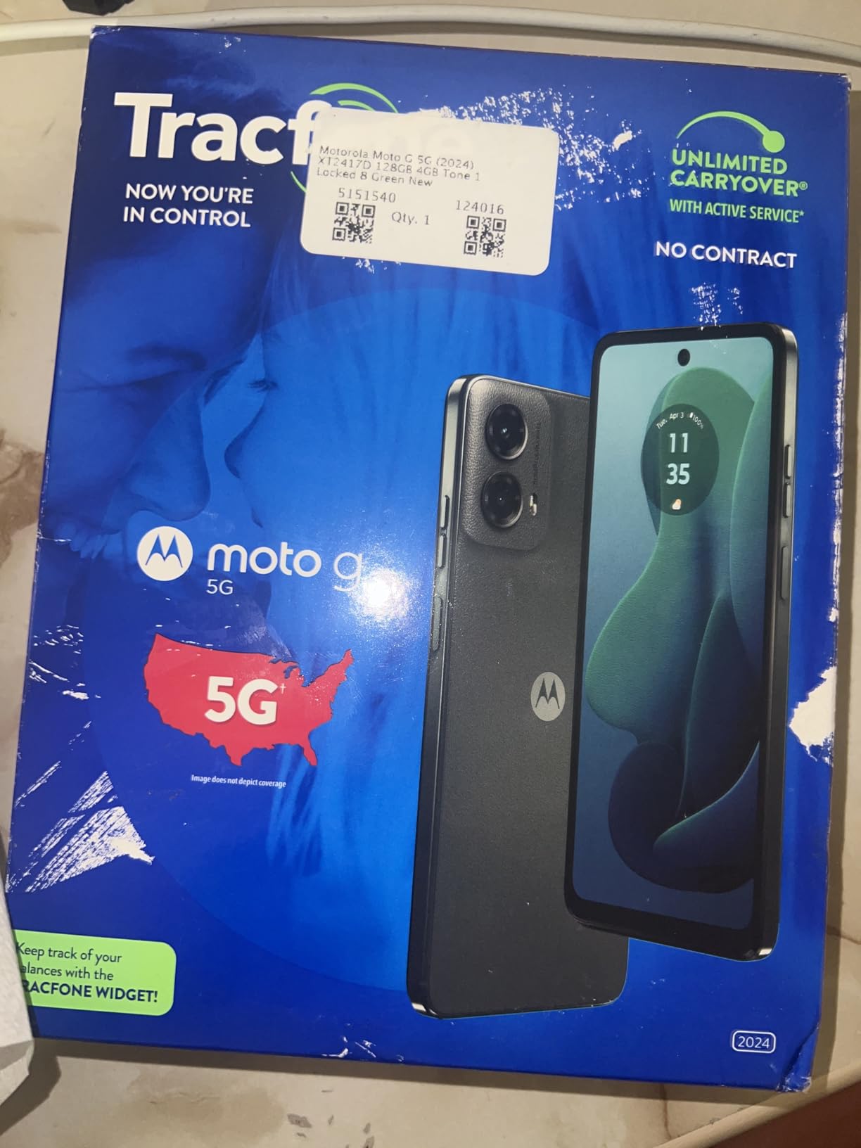 Tracfone, Motorola Moto g 5G 2024, 128GB, Prepaid Smartphone, Gray, 50MP Camera, Locked customer photo 2