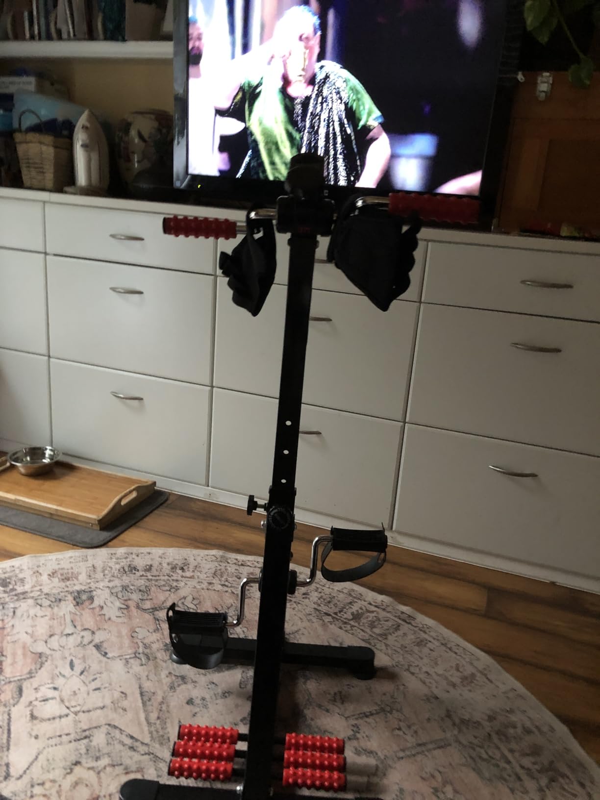 Adjustable Pedal Exerciser Bike for Seniors - Hand Arm Leg and Knee Therapy, Stroke Recovery, Portable Fitness Equipment for Total Body Workout - Great Gift for Elderly Rehab customer photo 2