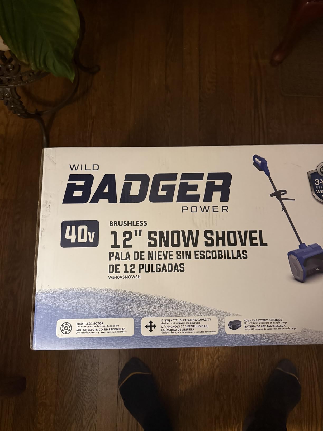 Wild Badger Power 40V Cordless Electric Snow Shovel, 12-Inch Brushless customer photo 1