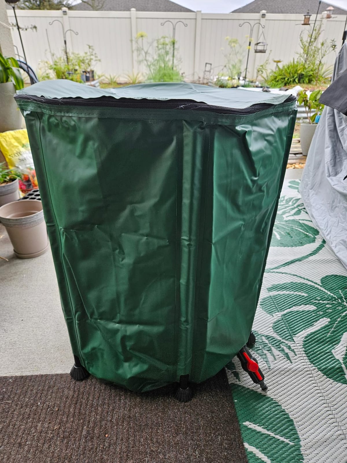 Collapsible Rain Barrel Water Storage Containers-53 Gallon Portable Rainwater Collect System Water Tank to Collect Rainwater from Gutter Downspout Water Catcher with Spigots,Filter＆Overflow Kits customer photo 2