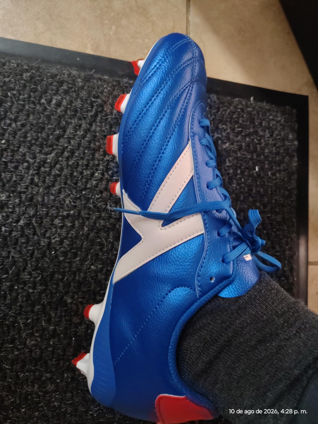 KELME Nebula Men's Soccer Cleats, Firm/Artificial Ground Shoes, for Outdoor Football Rugby Baseball customer photo 2