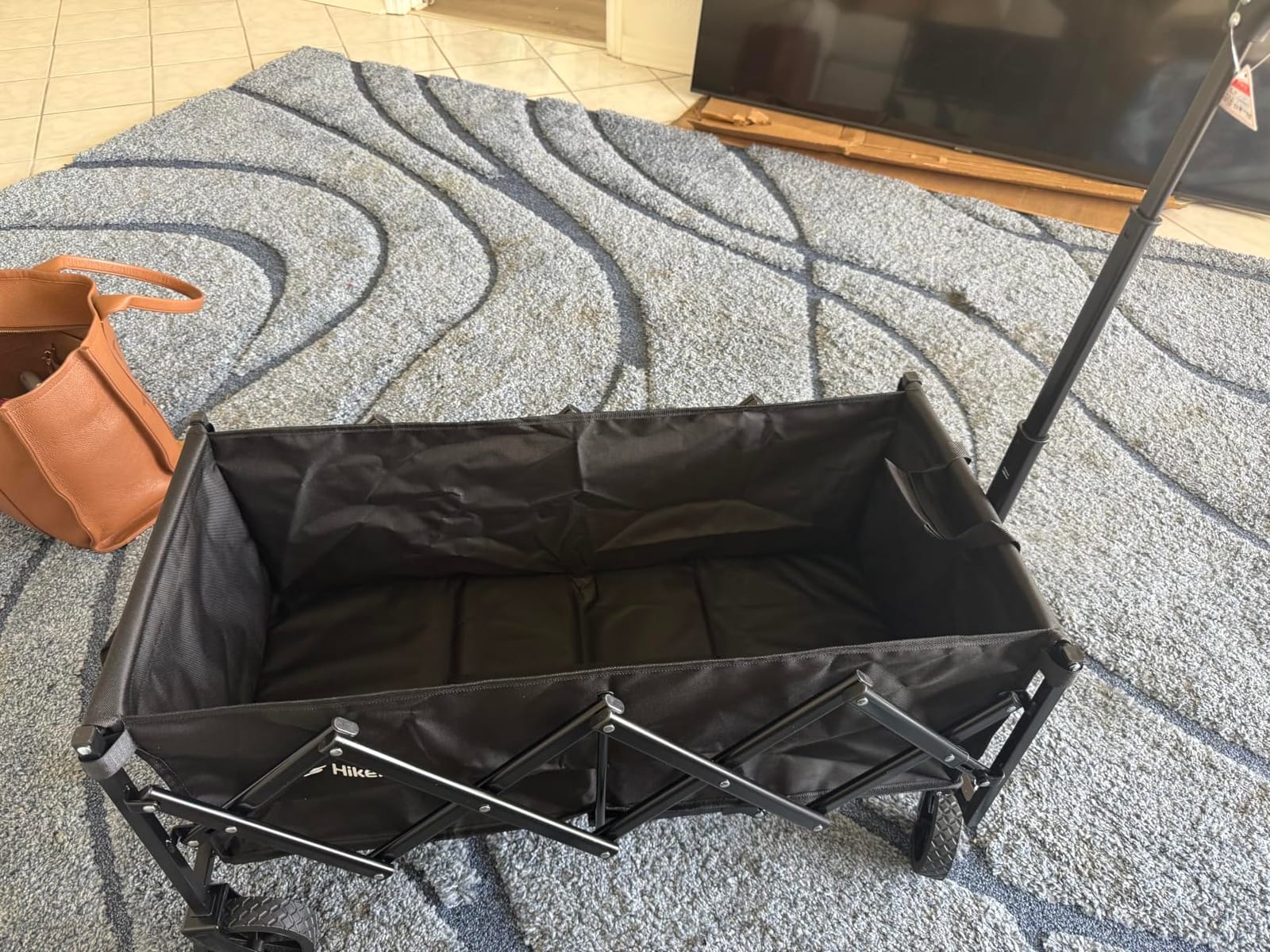 HIKEMOON 34'' Extra Long Folding Portable Wagon Cart, 120L 360LBS Black customer photo 1