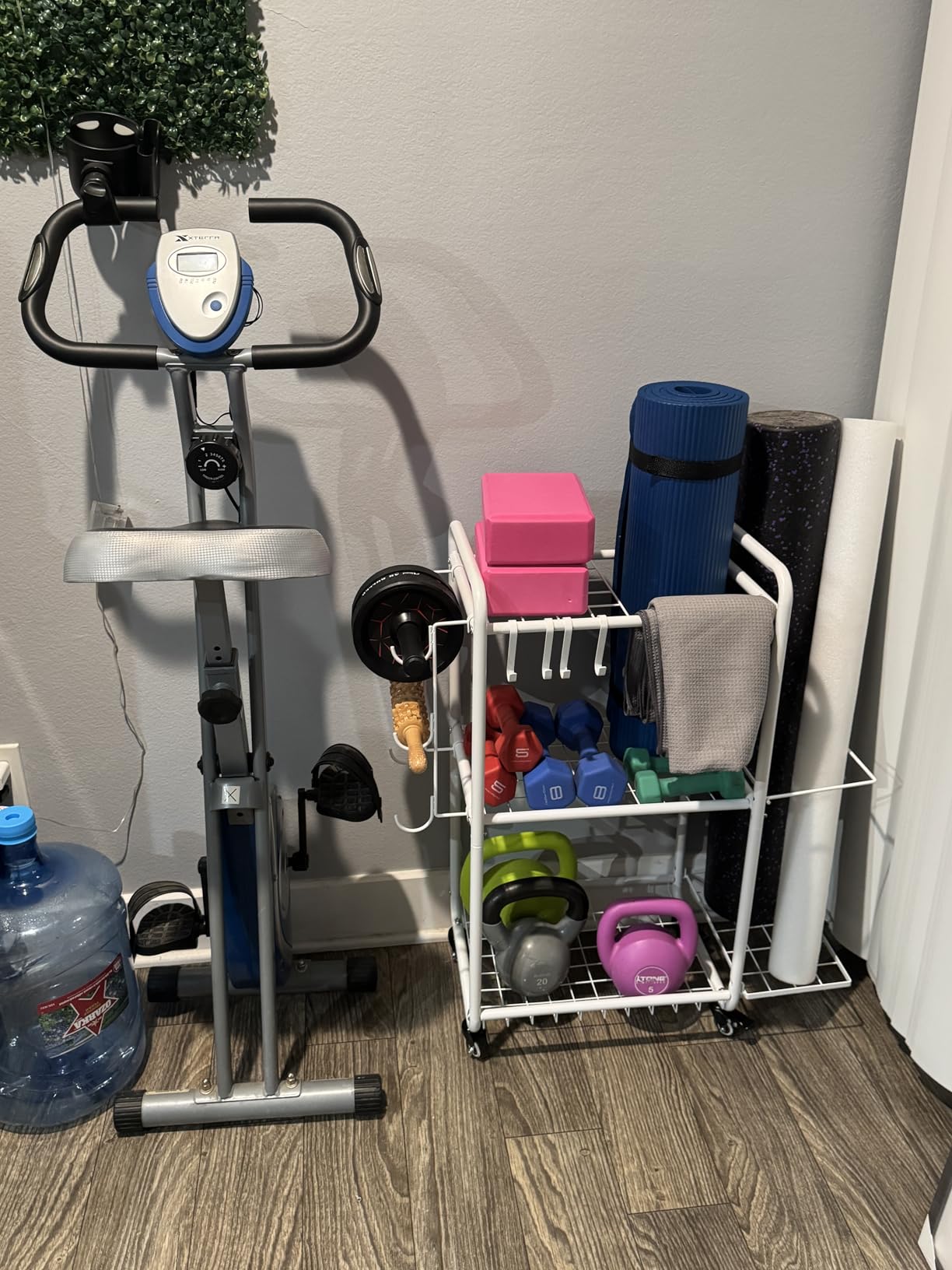 Multi-Functional Home Gym Storage Rack with Wheels and Hooks customer photo 1