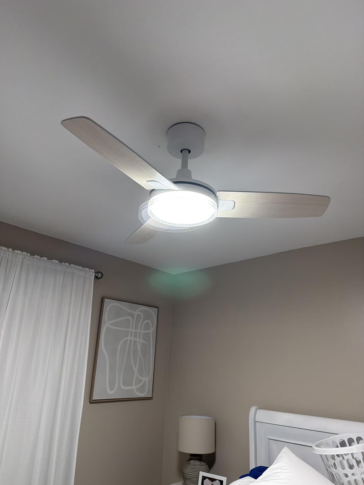 DREO Bedroom Ceiling Fan with Lights, Quiet DC Motor, 22db,Quick-Install, Powerful Airflow, 6 Speeds with Remote, Reversible, 6-Level Dimmable, 5CCT, Black,52
