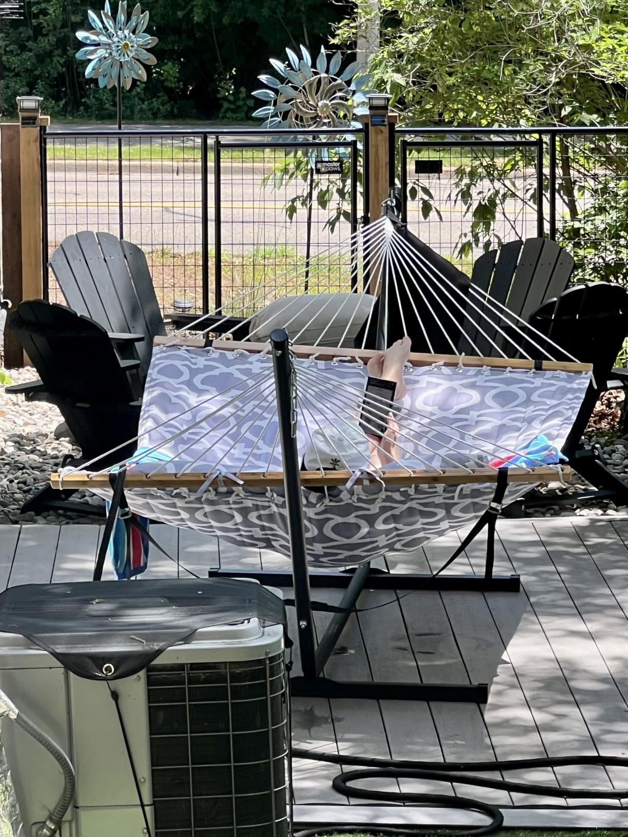 ANAGOO Double Hammock with Stand 500lbs Heavy Duty Outdoor Two Person White customer photo 1