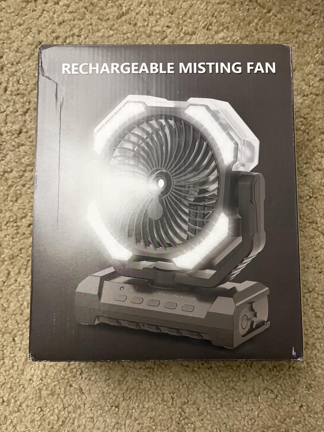 Misting Fan, Portable Camping Fans with 9oz Water Tank, 24000mAh Rechargeable Fan with 4 Speed, Battery Powered Fans with 120H Cooling, Last 5H Mist, 2 Mist Modes, Light, Outsides/Summer Essential customer photo 1