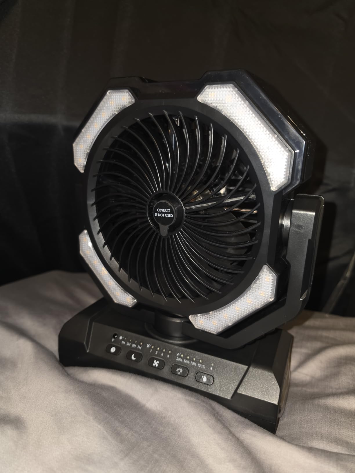 Misting Fan, Portable Camping Fans with 9oz Water Tank, 24000mAh Rechargeable Fan with 4 Speed, Battery Powered Fans with 120H Cooling, Last 5H Mist, 2 Mist Modes, Light, Outsides/Summer Essential customer photo 2