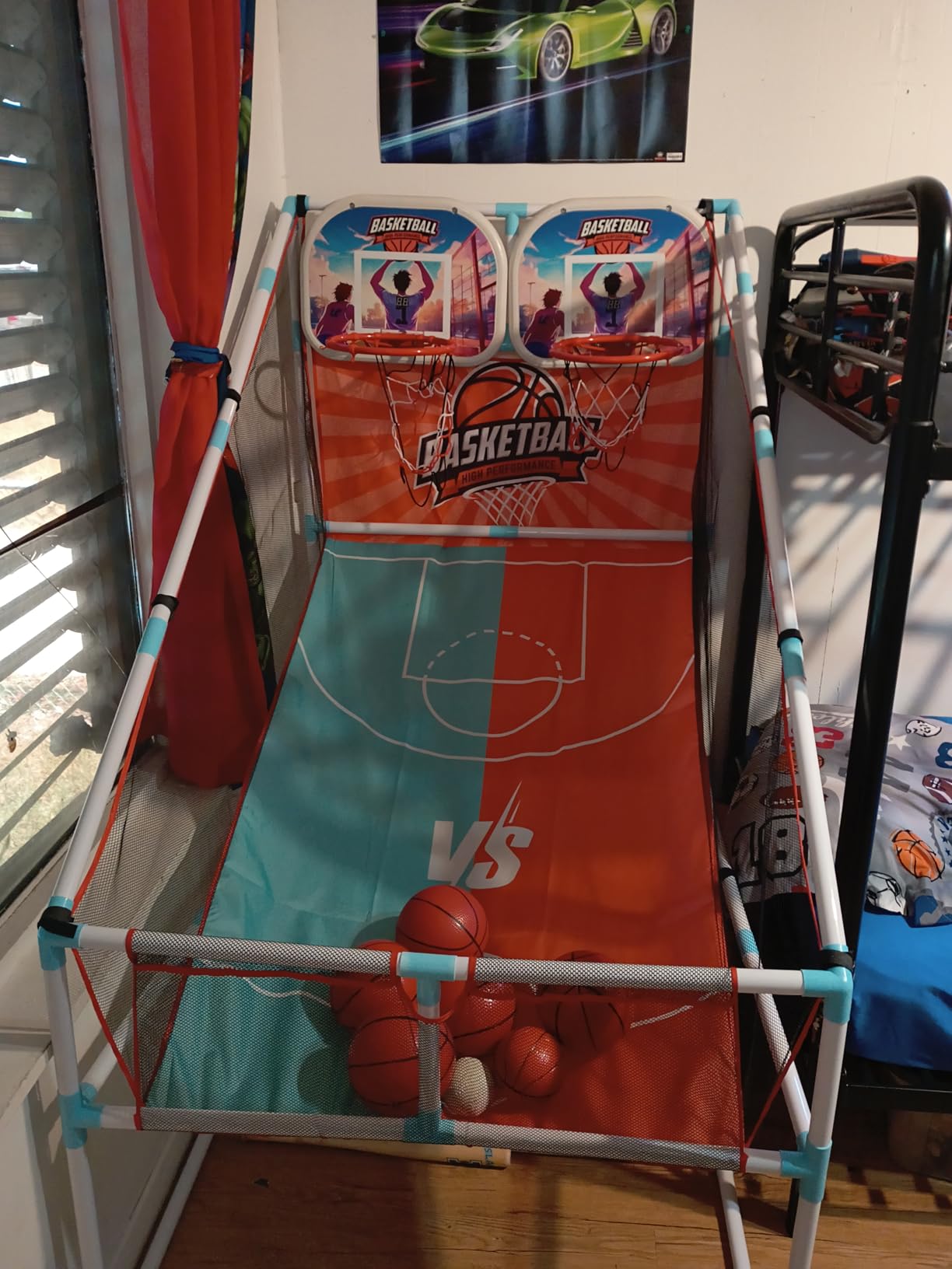 2-Player Arcade Basketball Game Set,Upgraded Indoor Hoop with LED Light Electronic Scoreboard 4 Balls,Carnival Games Sports Toys Kids 3-10 for Home Party Backyard Outdoor Boys Girls Toddlers Gifts customer photo 2