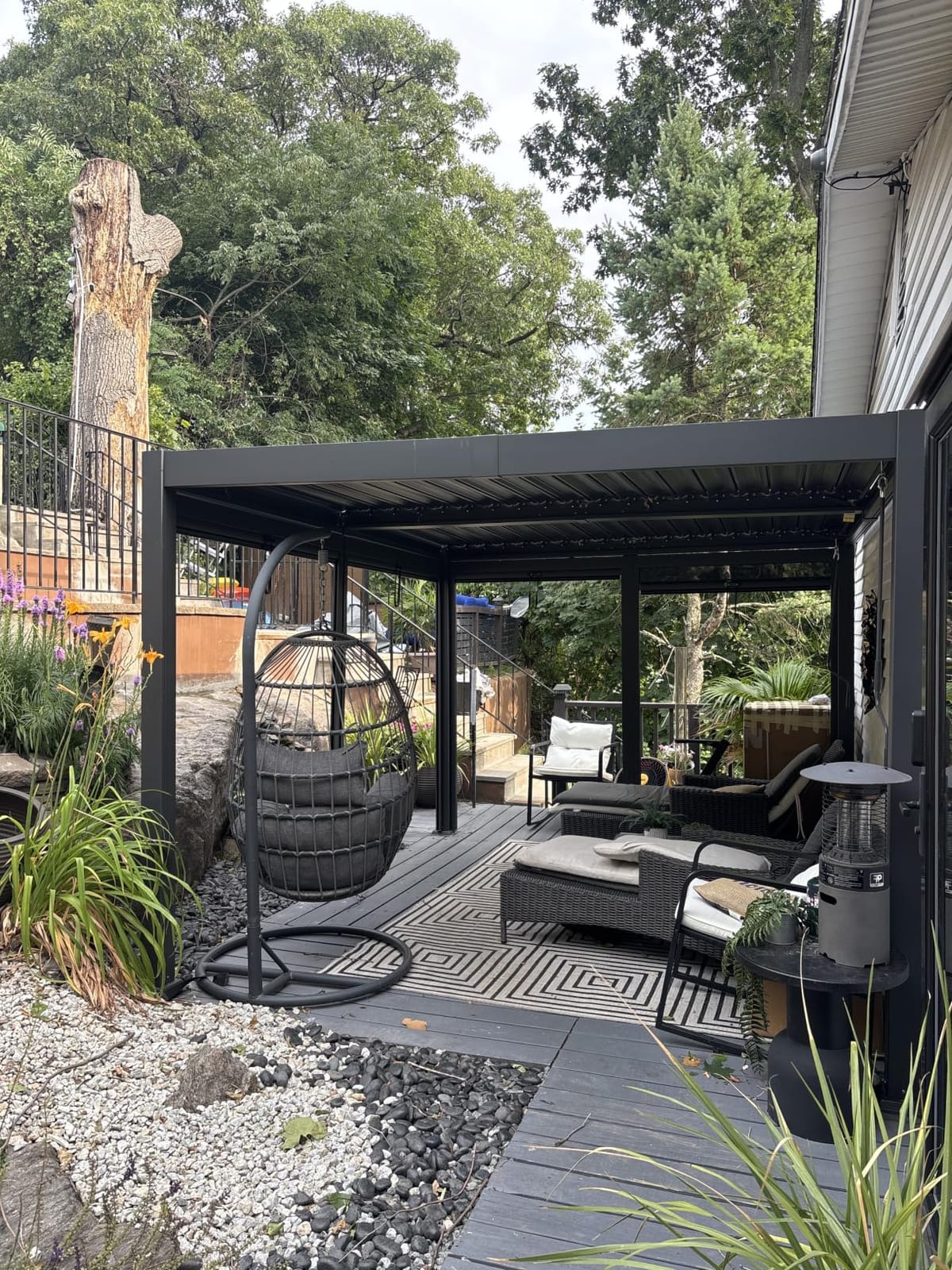 Airwire 10x12 FT Louvered Pergola with Curtains & Netting Gray customer photo 1