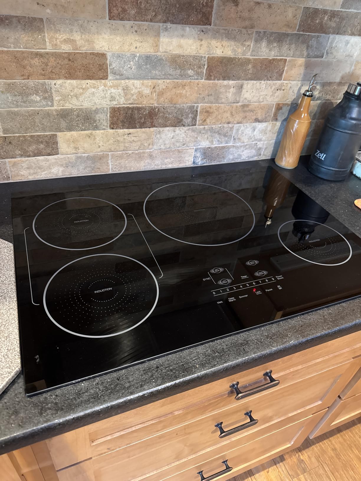 36 Inch Induction Cooktop 5 Burners, Drop-in, Hardwired, Black customer photo 1