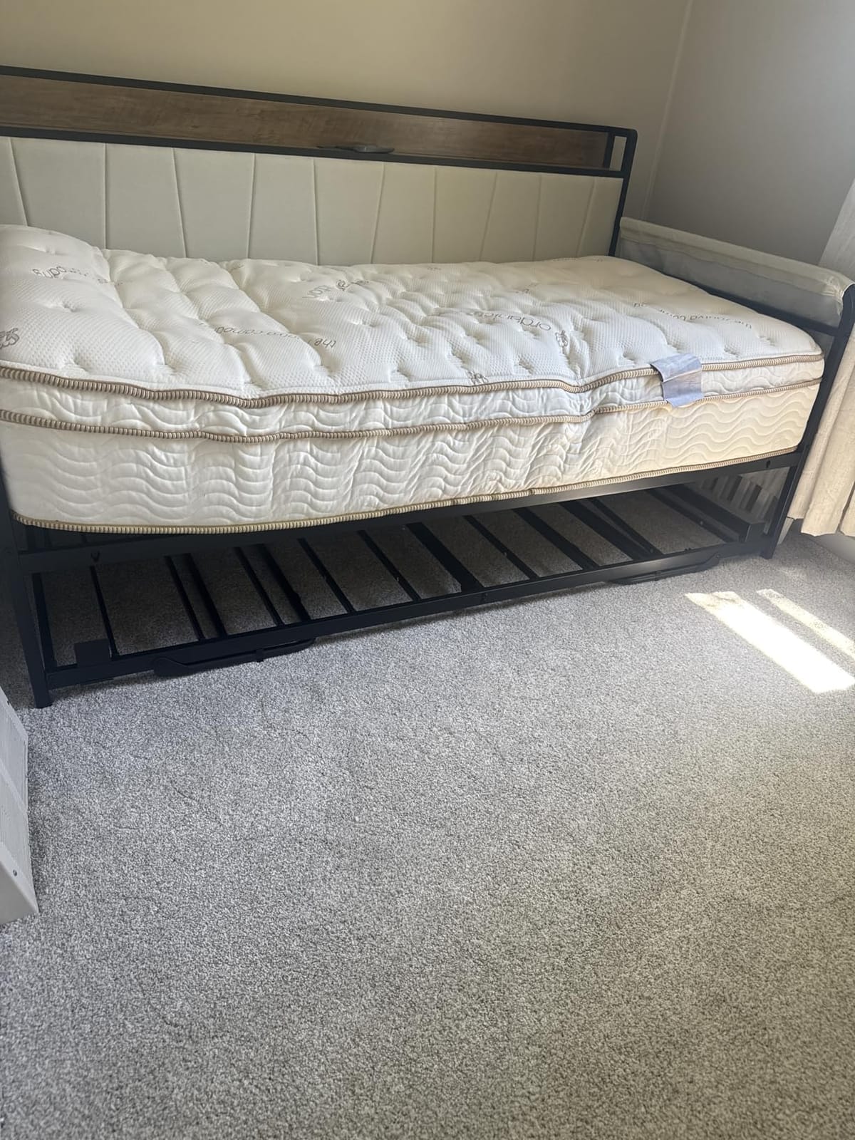LIKIMIO Twin Daybed with Trundle, Twin Bed Frames, Black/Brown customer photo 1