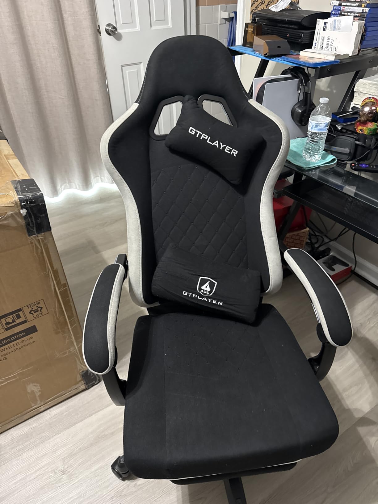 GTPLAYER Gaming Chair, Computer Office Chair with Pocket Spring Cushion, Linkage Armrests and Footrest, High Back Ergonomic Computer Chair with Lumbar Support Task Chair with Footrest(Black) customer photo 2