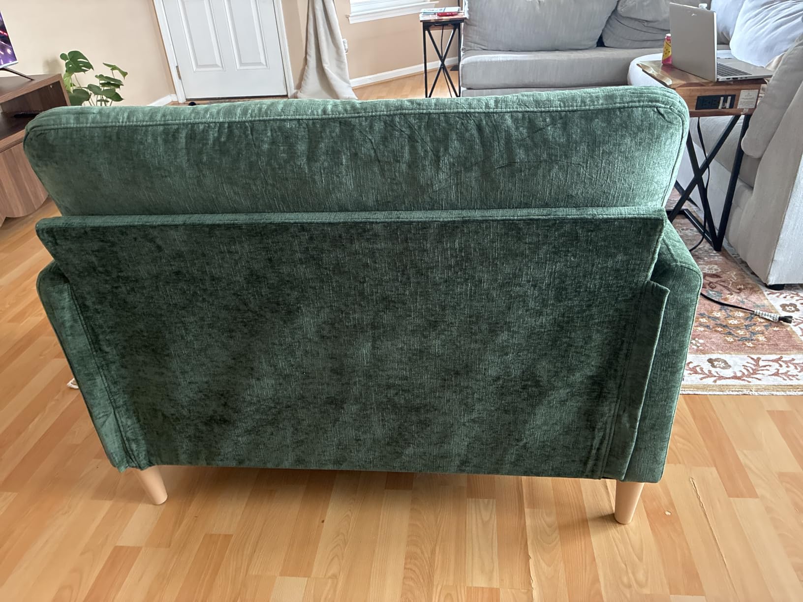 Hanherry Loveseat Sofa, 47” Small Couch for Living Room, Comfy Chenille Fabric Love Seat for Bedroom with Throw Pillow,Removable Cushion Cover,Couches for Small Space,Apartment,Dorm customer photo 1