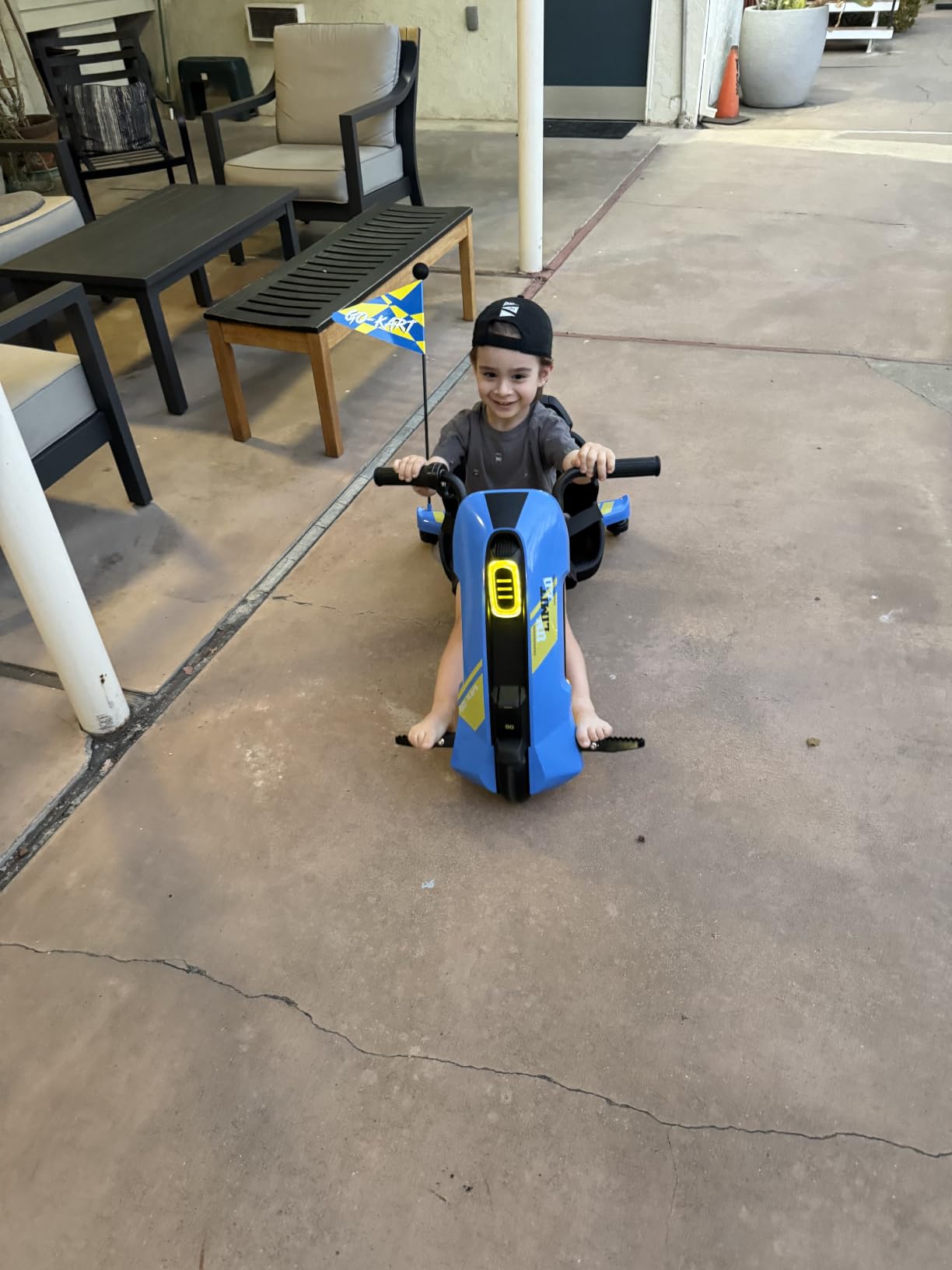 12V Electric Go Kart for Kids Age 6-12, 360° Spin Drift Cart, Blue customer photo 2