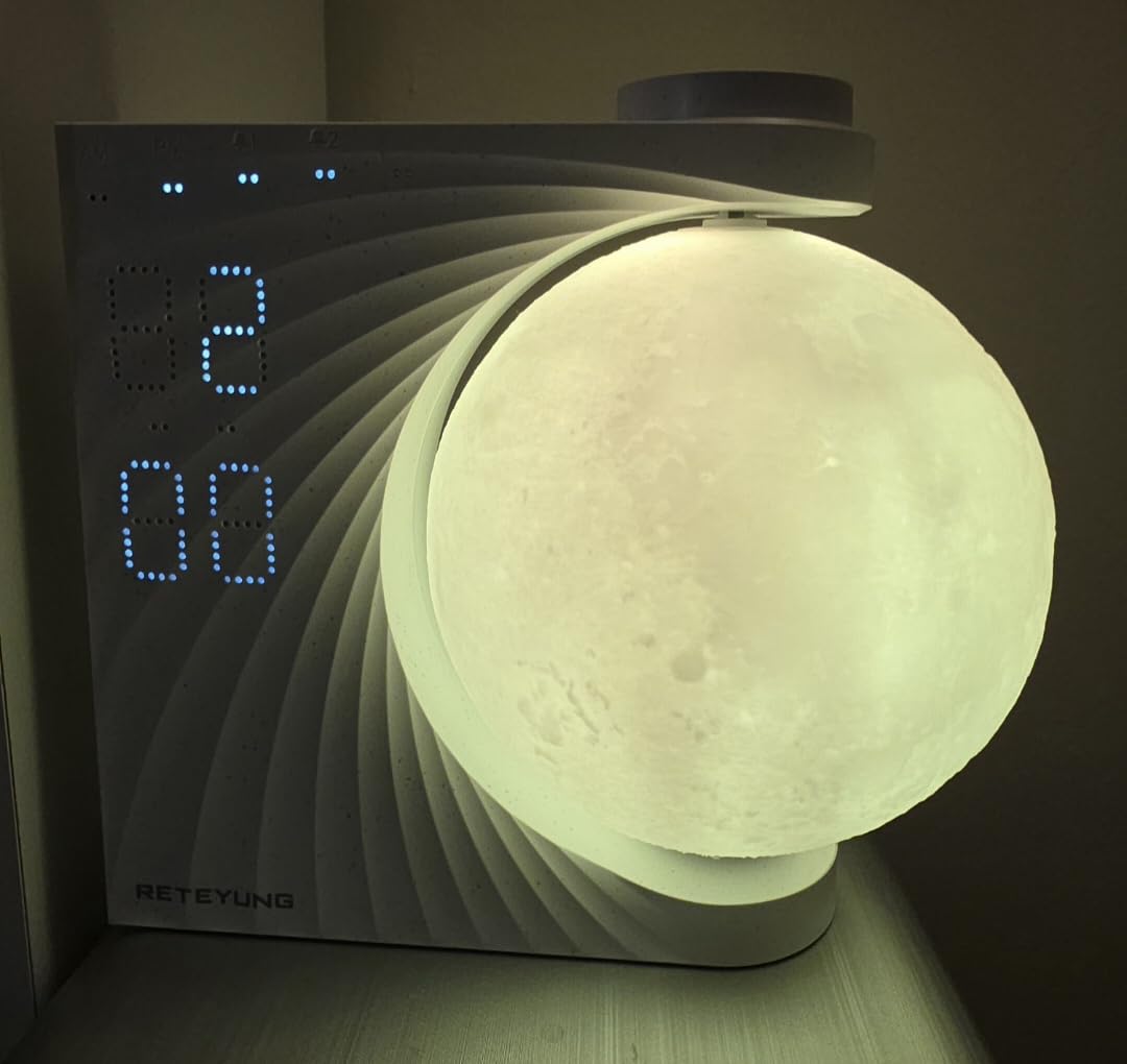RETEYUNG Sunrise Alarm Clocks Sound Machine Moon Lamp for bedrooms customer photo 1