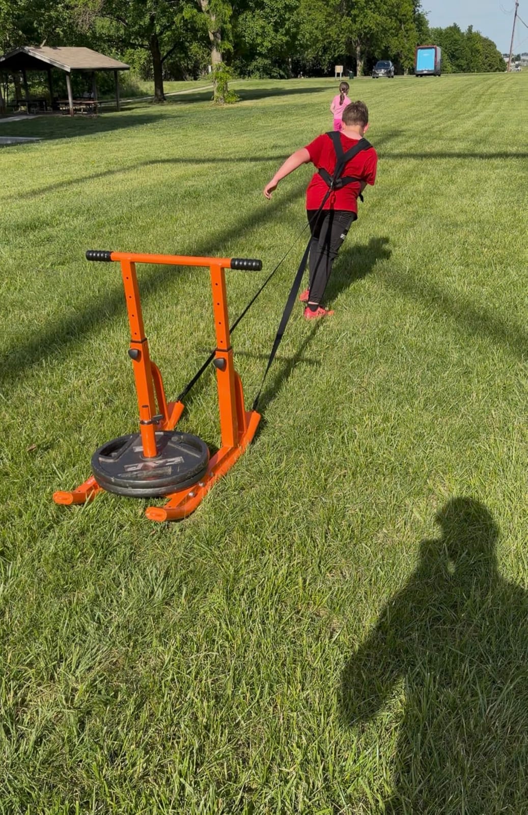 VEVOR Weight Sled,Workout Sled for Push-Pull Running & Strength Training | Compatible 1/2 in Weight Plates,Steel Power Training Sled for Athletic Exercise and Speed Improvement customer photo 2