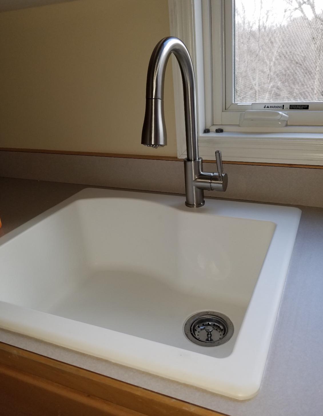 WEWE Touchless Kitchen Faucet with Soap Dispenser Set, Brushed Nickel customer photo 1