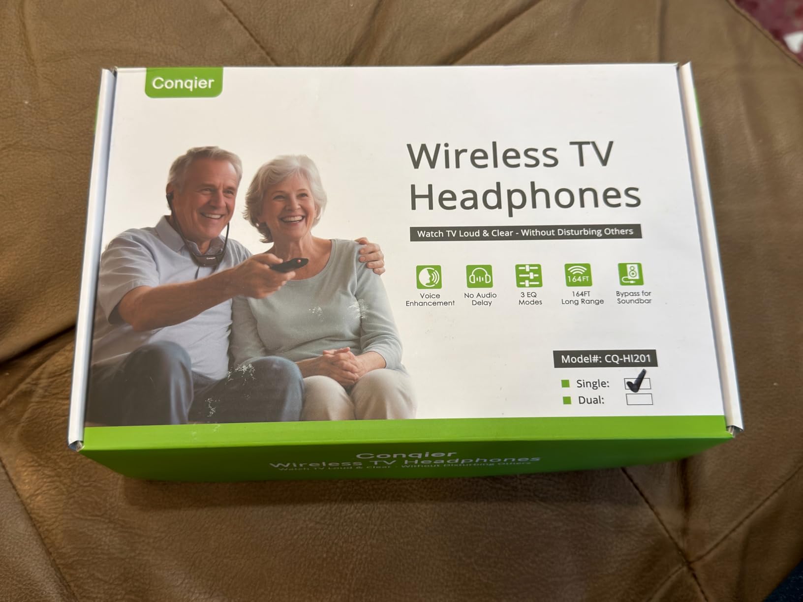 Conqier 2.4G Digital Wireless TV Headphones for Seniors & Hard of Hearing customer photo 1