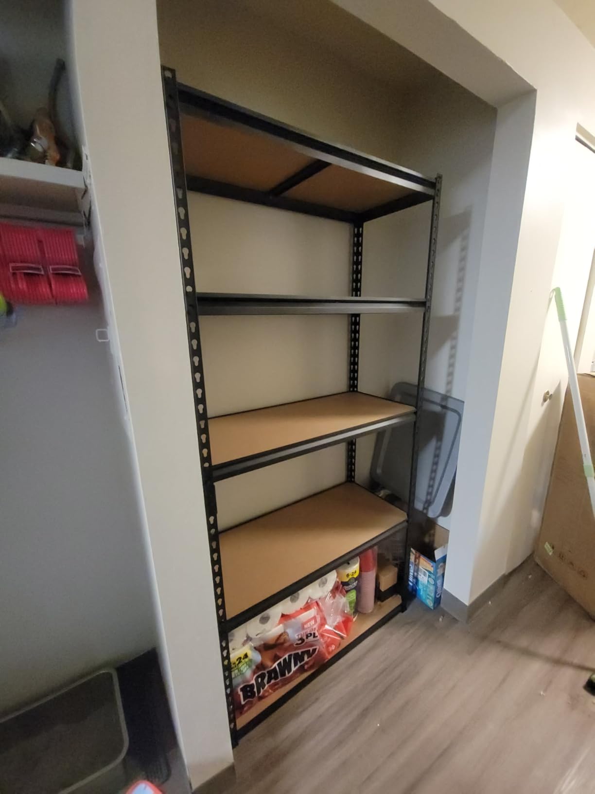 Garage Storage Shelves 72'',Ajustable Garage Shelving Units, Storage Shelves Heavy Duty, Metal Shelving for Basement, Warehouse, Workshop, Pantry, Closet, 2400 LBS, 16