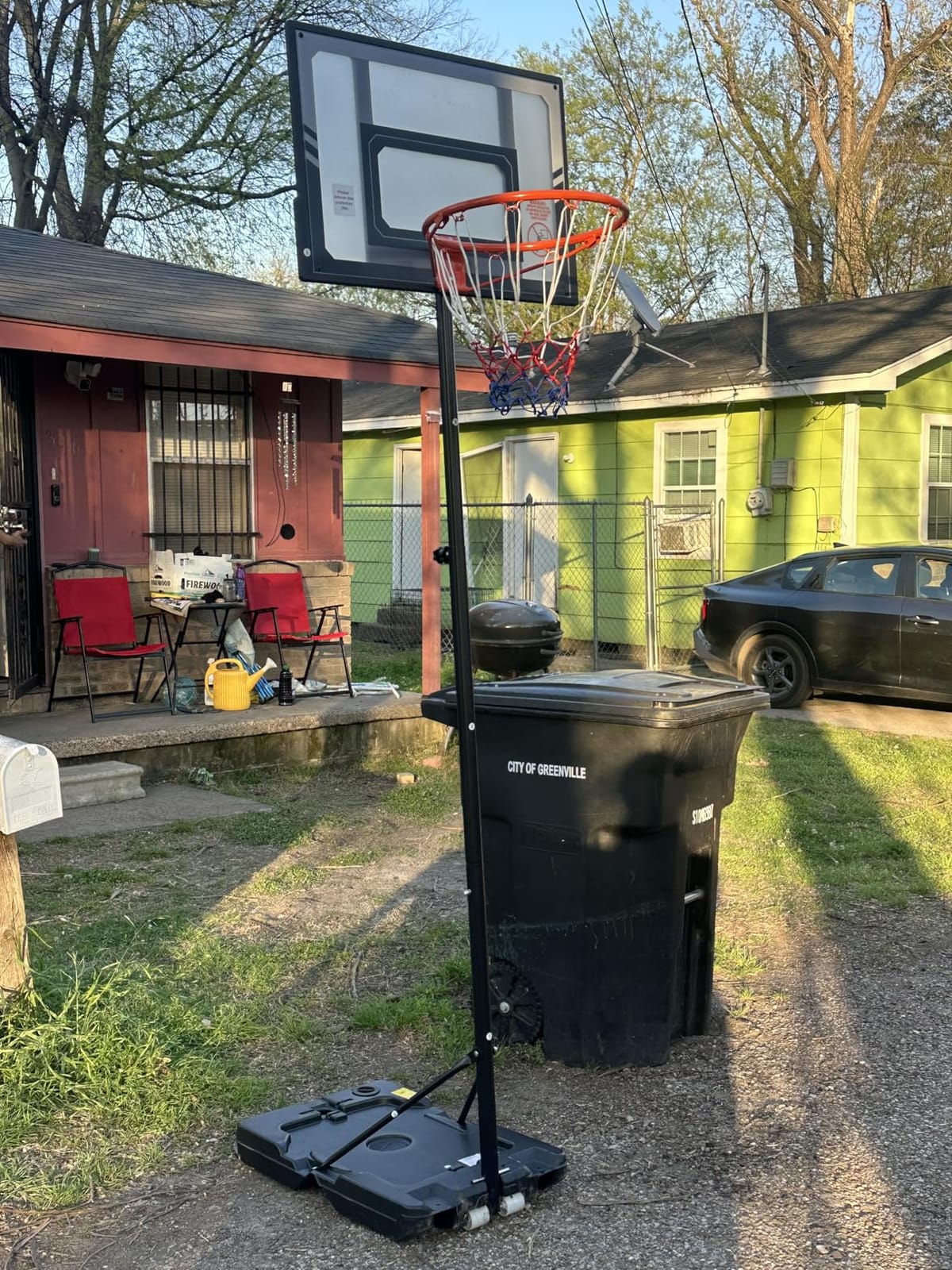 TONBUX Kids Basketball Hoop Outdoor, 3.5-7ft Stepless Adjustable Height, Portable Basketball Hoop for Kids in Backyard, Driveway and Indoor, Shatterproof PC Backboard customer photo 1