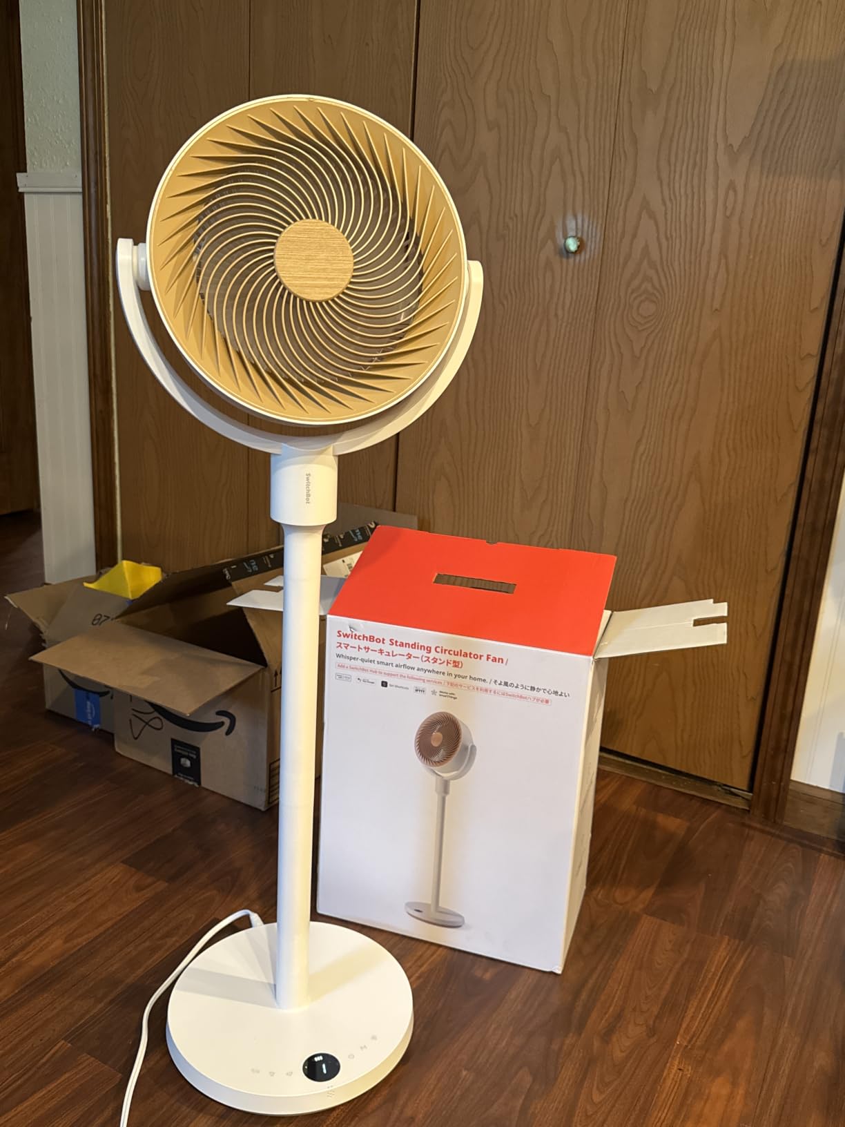 SwitchBot Smart Pedestal Fan, Rechargeable Oscillating Standing Fan for Bedroom, Corded & Cordless, Adjustable Height Floor & Desk Fan, 22dB, Remote & App, Works with Alexa,Google Home,HomeKit,Matter customer photo 1