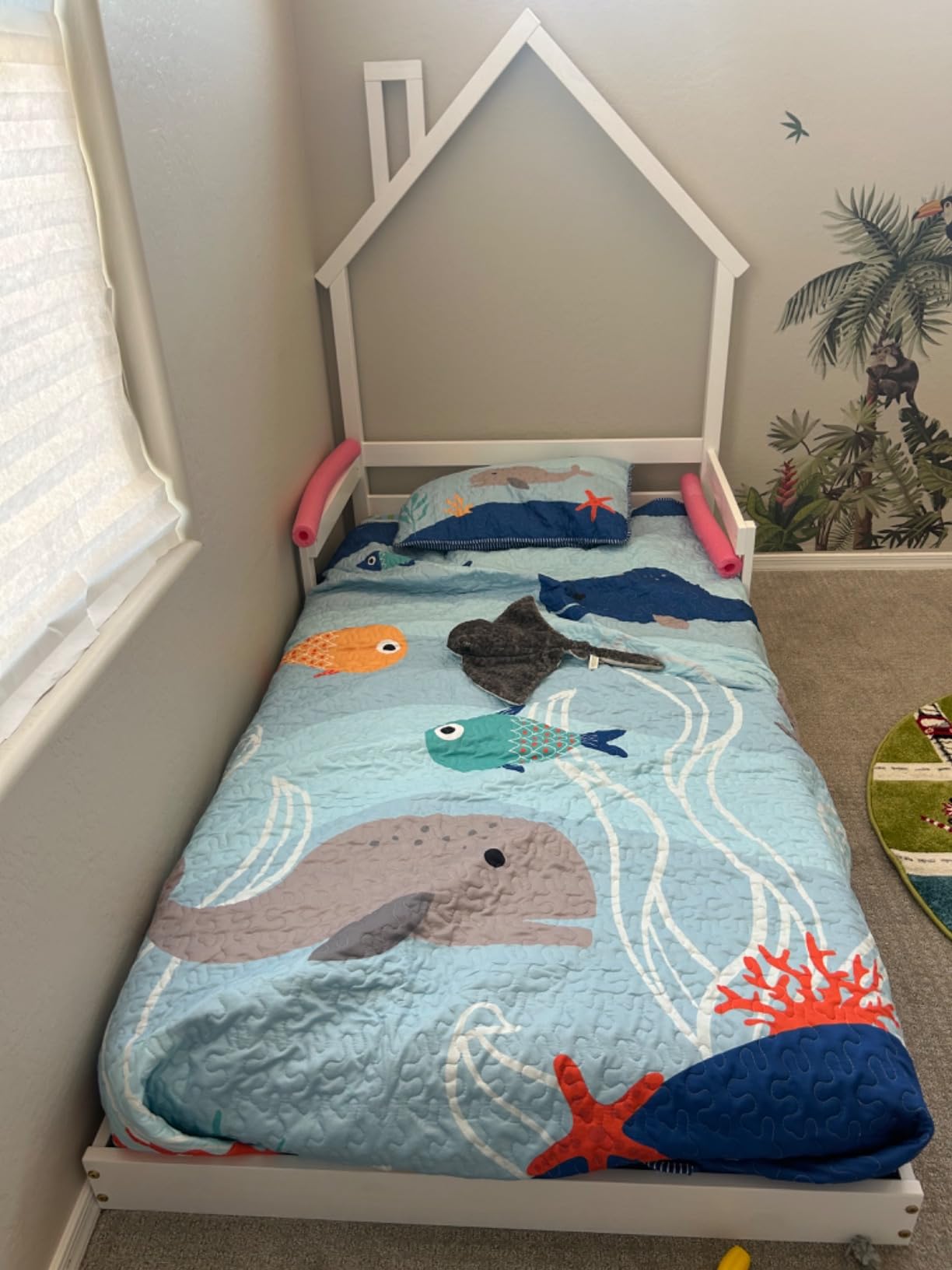Soul & Lane - Dinosaur Quilt Set, Kids Dino Bedding, Twin with 1 Sham | Comforter Set for Toddlers, Reversible Blue Check Bedspread, T-Rex Quilted Coverlet for Boys and Girls, Prehistoric Decor customer photo 1
