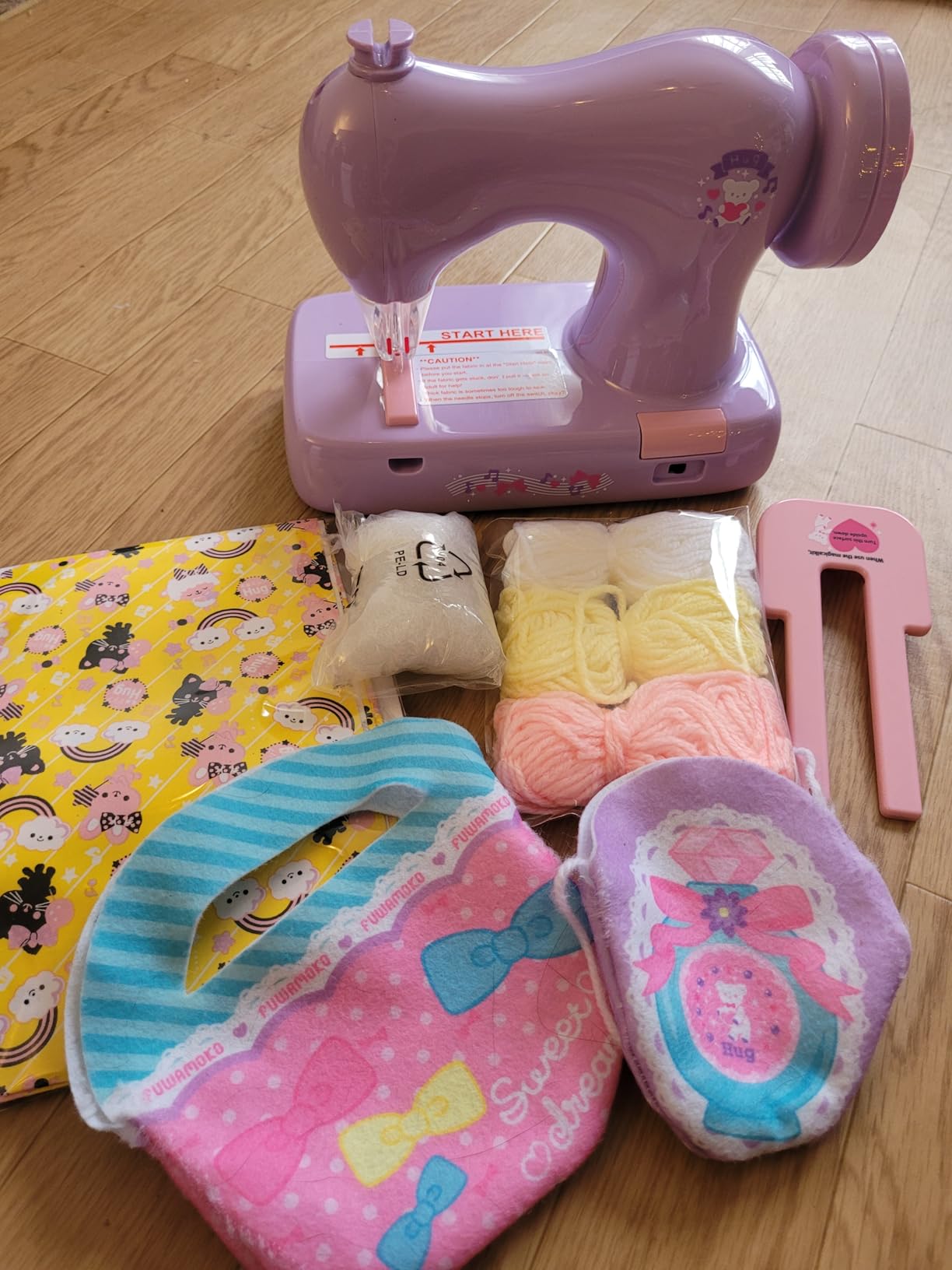 AXE YAMAZAKI Hug Yarn Sewing Machine for Kids 6+ Years | Beginner-friendly, Junior learning sewing machine, Great for kids crafts, Easy Sewing, Birthday Girls customer photo 2