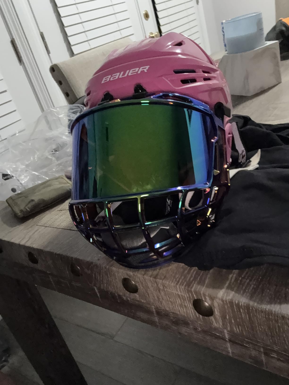 Gy Hockey Full Face Shield Visor Senior Ice Hockey Helmet Face Shield Adult & Youth, Anti-Scratch/Anti-Fog/Ce Certified customer photo 1