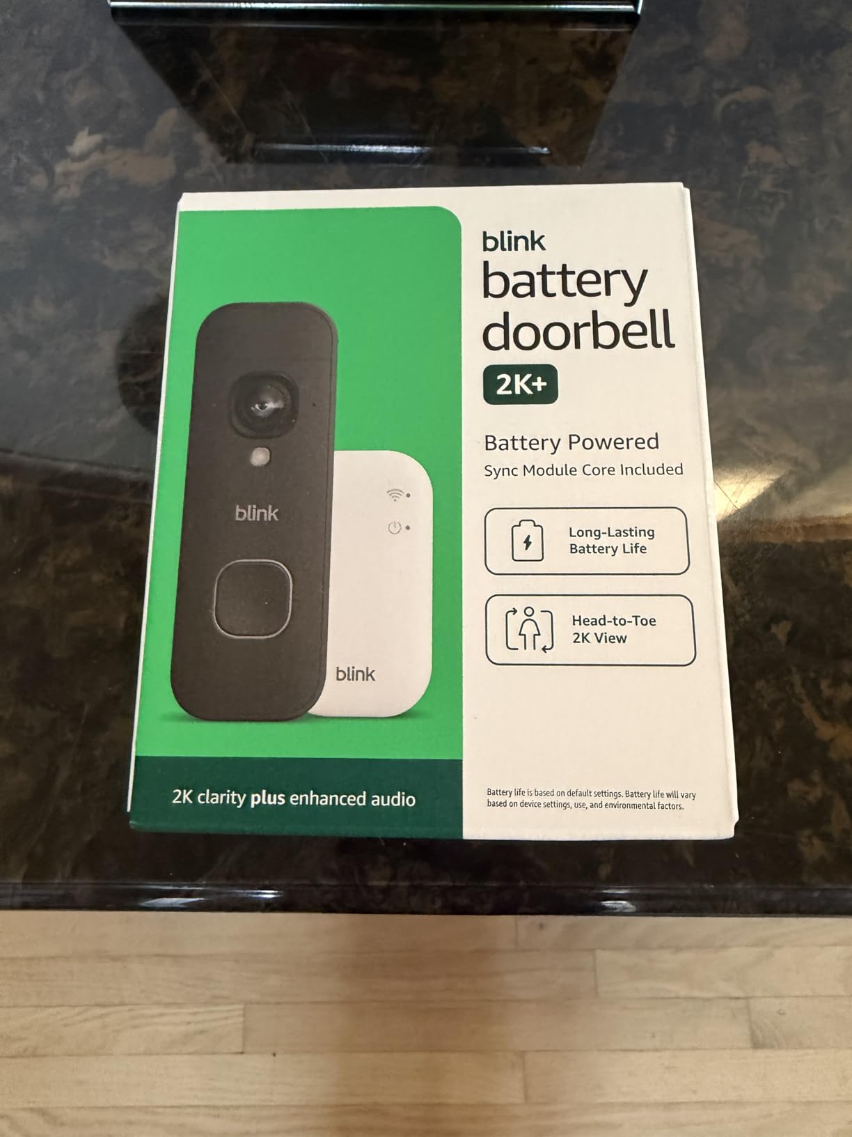 Blink Battery Doorbell 2K+ (newest model) — Wireless video doorbell, 2K video resolution, enhanced audio. Sync Module Core included – System (Black) customer photo 2