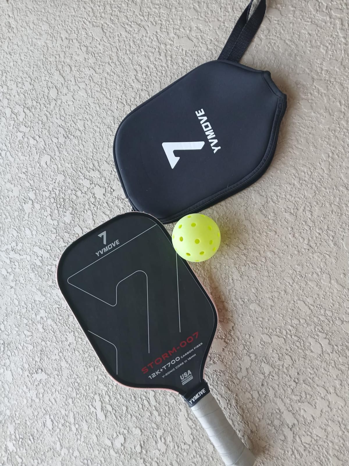 YVmove 16mm Kevlar T700 Carbon Fiber Pickleball Paddle, USAPA Approved customer photo 2